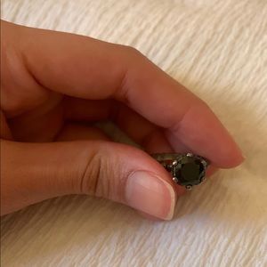 Pandora ring with black stone